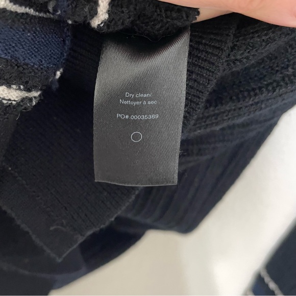 RAG & BONE Diana Extra Fine Merino Wool Oversized Black and Navy Sweater Size M - Picture 7 of 10